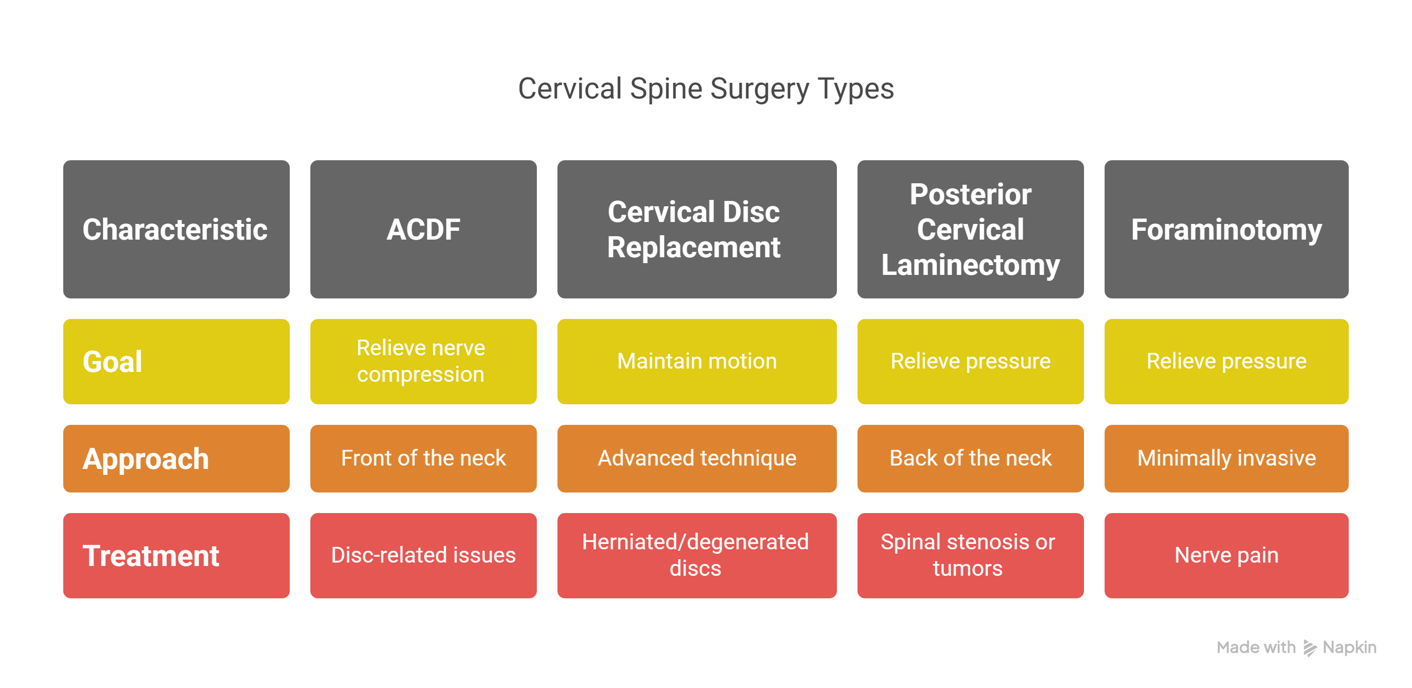 Types of Cervical Spine Surgery - Visual Selection